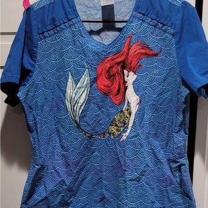 Little mermaid scrub top large
